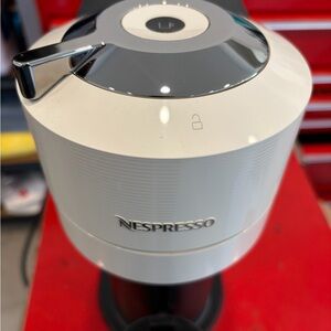 Nespresso Capsule Coffee Maker - White with Chrome Accents